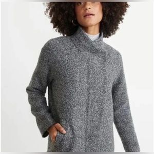Marine Layer Stephanie Cocoon Coat Size XL Gray Boucle Car Coat Zip Up